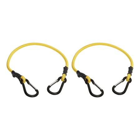 Keeper Keeper Yellow Carabiner Style Bungee Cord 24 in. L X 0.315 in. 2 pk 6080